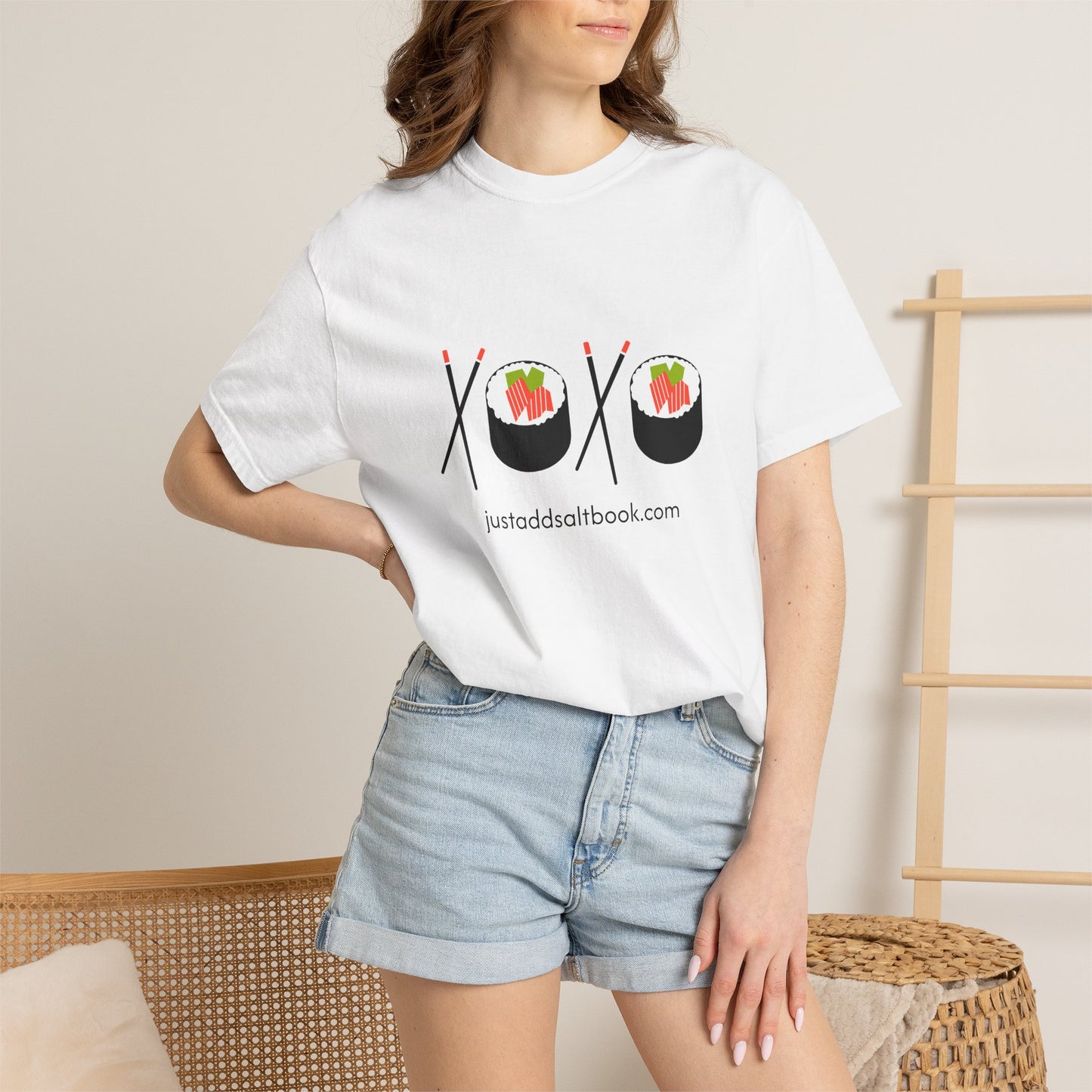 Love Sushi XOXO T-shirt | Chopsticks Sushi Roll Graphic Tee