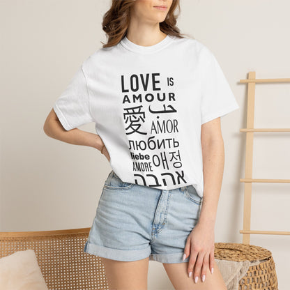 Love in Multi-lingual T-Shirt | 'Love' Typography Tee